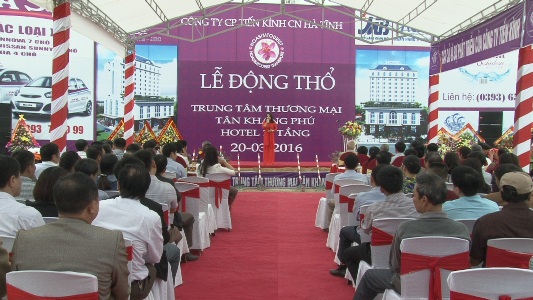 Cho thue nha bat và Lễ động thổ TTTM Tân Khang Phú tại Hà Tĩnh